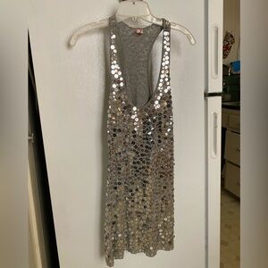Silver Sequin Tank Top